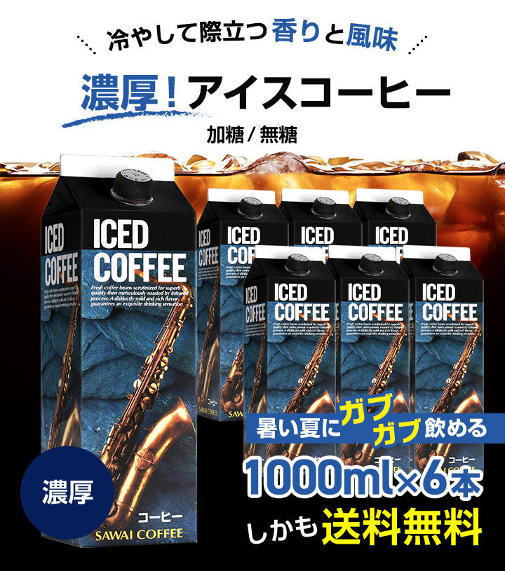 送料無料 コーヒー専門店の特選オリジナルアイスコーヒーリキッド 6本セット