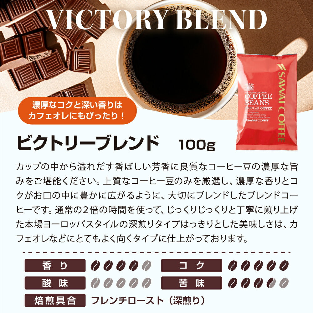 【豆のまま】焙煎したて コーヒー豆 コーヒー粉 1000円ポッキリ 送料無料 メール便 澤井珈琲 少量お試しセット 【人気2種のレギュラーコーヒー飲み比べセット ブレンドフォルテシモ ビクトリーブレンド】 約20杯 1000円 プレゼント