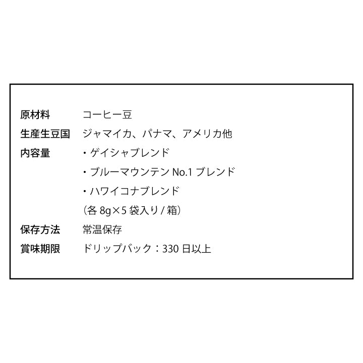 送料無料 世界三大珈琲 ドリップ アソート コーヒー 飲み比べ 福袋 ブルマン ブルーマウンテン No.1 ゲイシャ ハワイコナ ドリップバッグ セット コーヒーギフト ギフト プレゼント おしゃれ かわいい 高級 3大 ギフトセット 内祝い お返し 贈答品 プレゼント