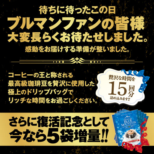 1分で出来るプレミアムブルマンブレンド20杯分入りドリップバッグ福袋