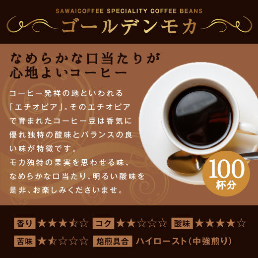 送料無料 コーヒー専門店の100杯分入 ゴールデンモカコーヒー福袋
