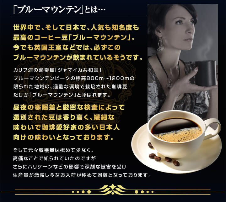 送料無料 珈琲の王を感じる リッチブレンド@ブルーマウンテンどっさり80杯分!