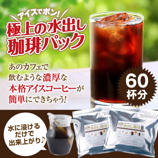 送料無料 アイスでポン!コーヒー専門店の水出し珈琲パック福袋(1袋10パック入り×2)