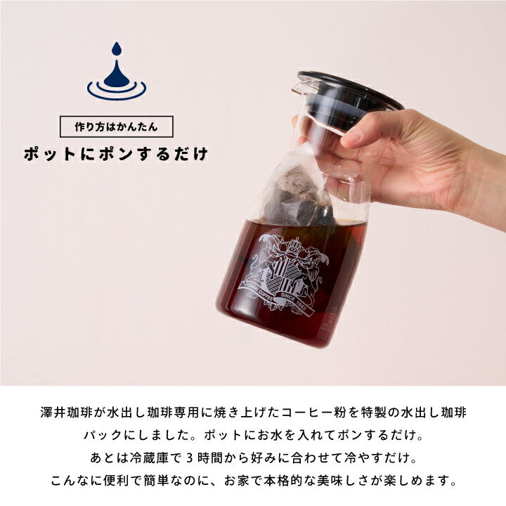 澤井珈琲 水出し コーヒー 10パック 2袋 粉 送料無料 銅の水出しコーヒー福袋 テルスブレンド 60杯分