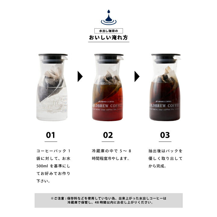 澤井珈琲 水出し コーヒー 10パック 2袋 粉 送料無料 銅の水出しコーヒー福袋 テルスブレンド 60杯分