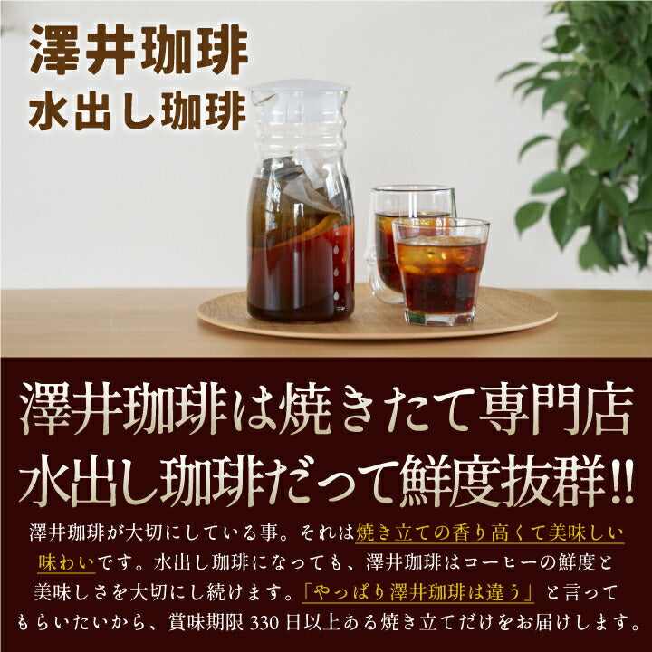 澤井珈琲 水出し コーヒー 10パック 2袋 粉 送料無料 銅の水出しコーヒー福袋 テルスブレンド 60杯分