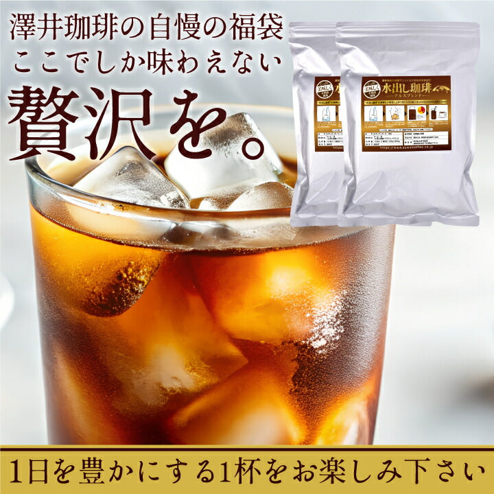 澤井珈琲 水出し コーヒー 10パック 2袋 粉 送料無料 銅の水出しコーヒー福袋 テルスブレンド 60杯分