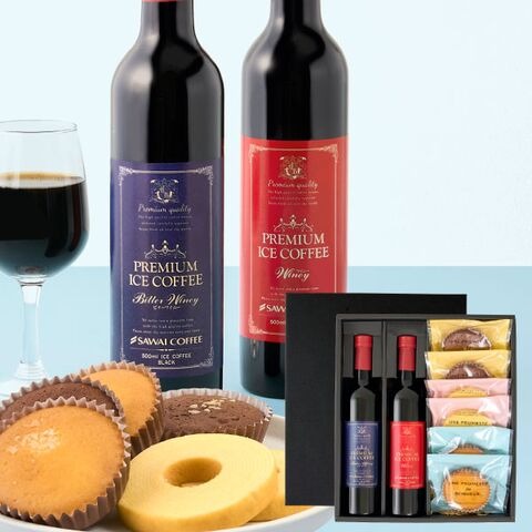 コーヒーギフト 内祝い coffee gift 送料無料 アイスコーヒー ギフト 澤井珈琲 コーヒー 高級 詰め合わせ ギフトセット お菓子 スイーツ 洋菓子 焼き菓子 おしゃれ プレミアムアイスコーヒー 2本 500ml 焼菓子セット お供え 贈答品 飲み物