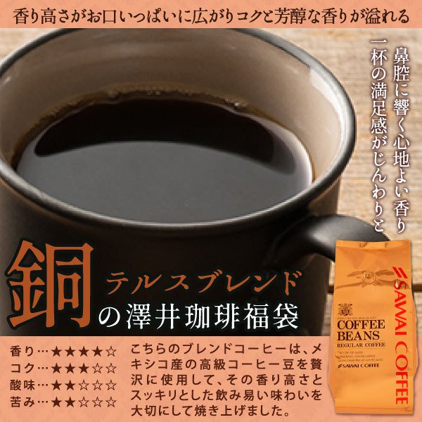 送料無料 銅の珈琲 120杯 分 福袋 テルスブレンド 1.2kg