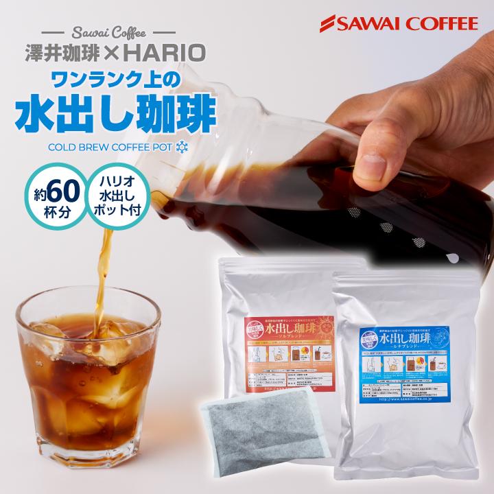 送料無料 金と銀の水出し珈琲パックと水出し珈琲ポット福袋 水出しコーヒー 送料無料 アイス コーヒーバッグ コールドブリュー 珈琲 大容量 福袋 10パック×2袋 プレミアム コーヒーパック 金と銀 飲み比べ セット ソル ルナ ハリオ FP-7-TW ポット付き 水だし ※冷凍便同梱不可