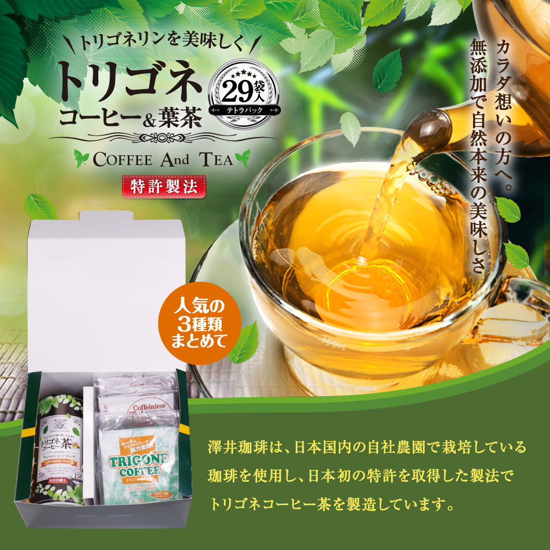 送料無料 トリゴネコーヒー コーヒー茶 tea ギフト コーヒー トリゴネリン トリゴネ クロロゲン酸 コーヒーバッグ ティーバッグ コーヒーセット プレゼント お返し 健康 珈琲 澤井珈琲