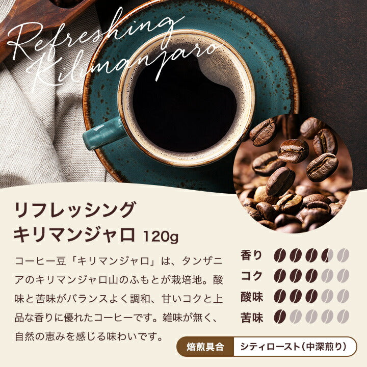 山型コーヒーギフト 120g(リフレッシングキリマンジャロ)※冷凍便同梱不可