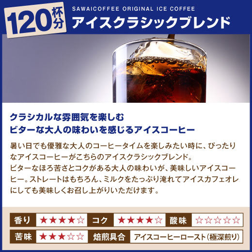 送料無料　コーヒー専門店のアイスクラシックブレンド120杯分福袋（コーヒー豆）