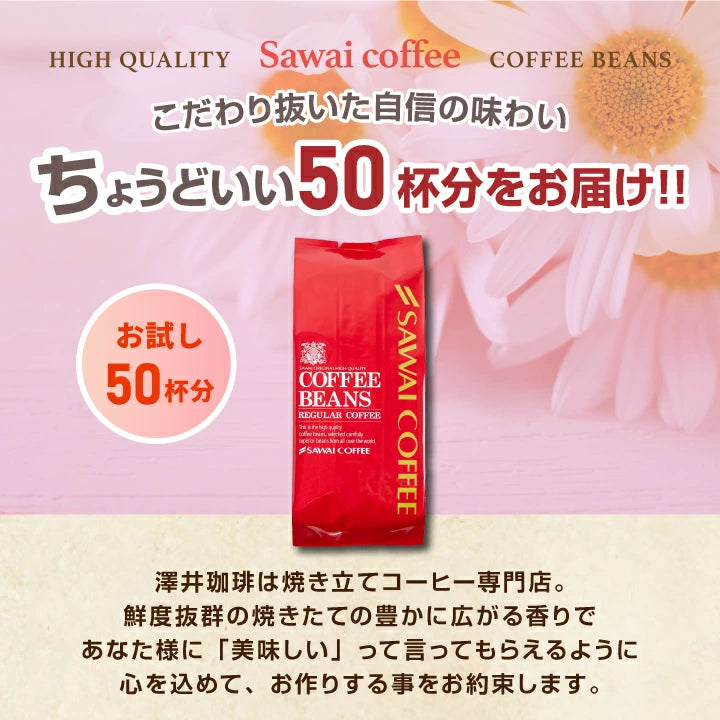 コーヒー豆 珈琲豆 マーガレットプリンセス 500g 1袋 中挽き/豆のまま お試し 焙煎したて 単品 50杯分 澤井珈琲