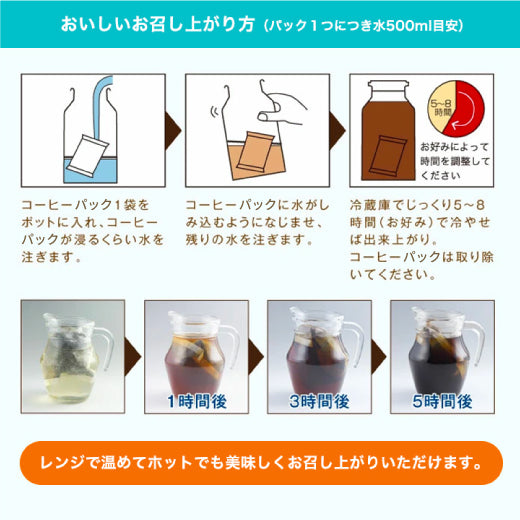 NEW! 水出しアイスコーヒー 大容量約60杯分！黒の水出し珈琲セット コールドブリューコーヒー 水出しコーヒーパック  アイスコーヒー豆 福袋  ハローブレンド (1袋10パック入り×2) 送料無料