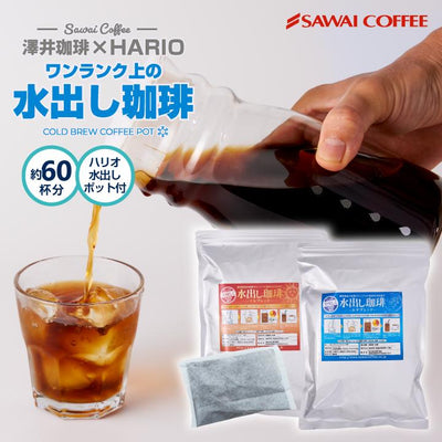 送料無料 金と銀の水出し珈琲パックと水出し珈琲ポット福袋 水出しコーヒー 送料無料 アイス コーヒーバッグ コールドブリュー 珈琲 大容量 福袋 10パック×2袋 プレミアム コーヒーパック 金と銀 飲み比べ セット ソル ルナ ハリオ FP-7-TW ポット付き 水だし ※冷凍便同梱不可