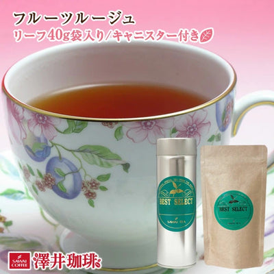 かわいい香りいっぱいの紅茶　フルーツルージュ　リーフティー40g 　オリジナルキャニスター付