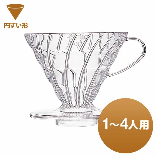 ハリオ式珈琲 V60透過ドリッパー02クリア [VDR-02-T] 1～4人用