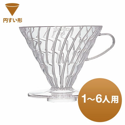 ハリオ式珈琲 V60透過ドリッパー03クリア [VDR-03-T] 1～6人用