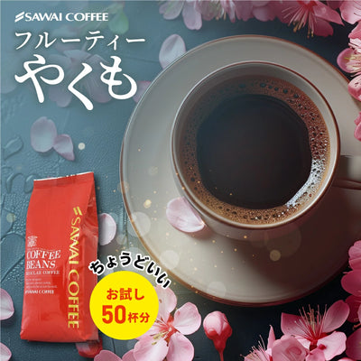 コーヒー豆 珈琲豆 フルーティーやくも 500g 1袋 中挽き/豆のまま お試し 焙煎したて 単品 50杯分 澤井珈琲